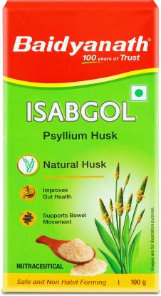 Baidyanath Isabgol Psyllium Husk 100Gm Healthy Digestive Tract Relief From Constipation