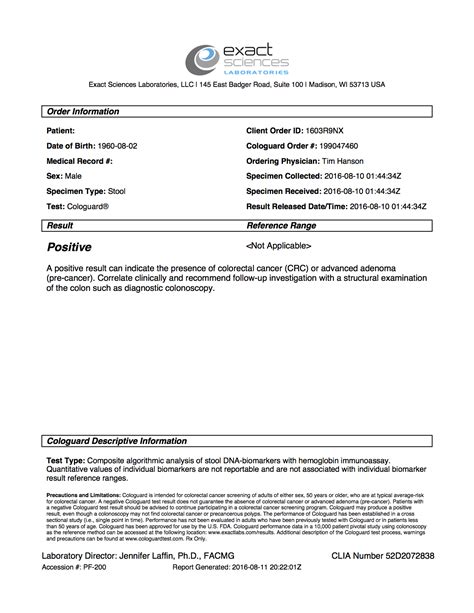 Cologuard Positive Result