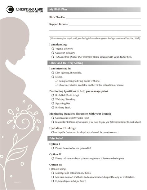 Csection Birth Plan Template: Simplify Your Delivery