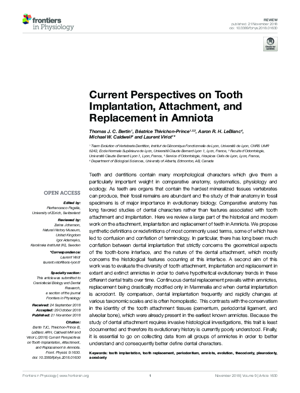 Frontiers Current Perspectives On Tooth Implantation Attachment And Replacement In Amniota