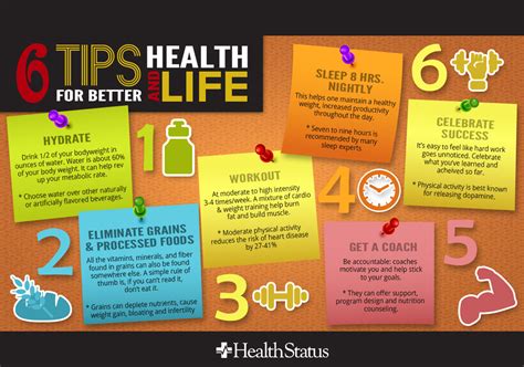 Six Tips For Better Health And Life Infographic